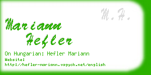 mariann hefler business card